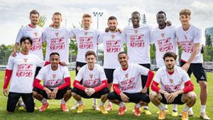 Das T-Shirt zur Rückkehr in den Europapokal – präsentiert vom VfB-Team Foto: VfB